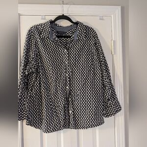 Tommy Hilfiger Floral Button Down Shirt 1X Navy White Red NWOT